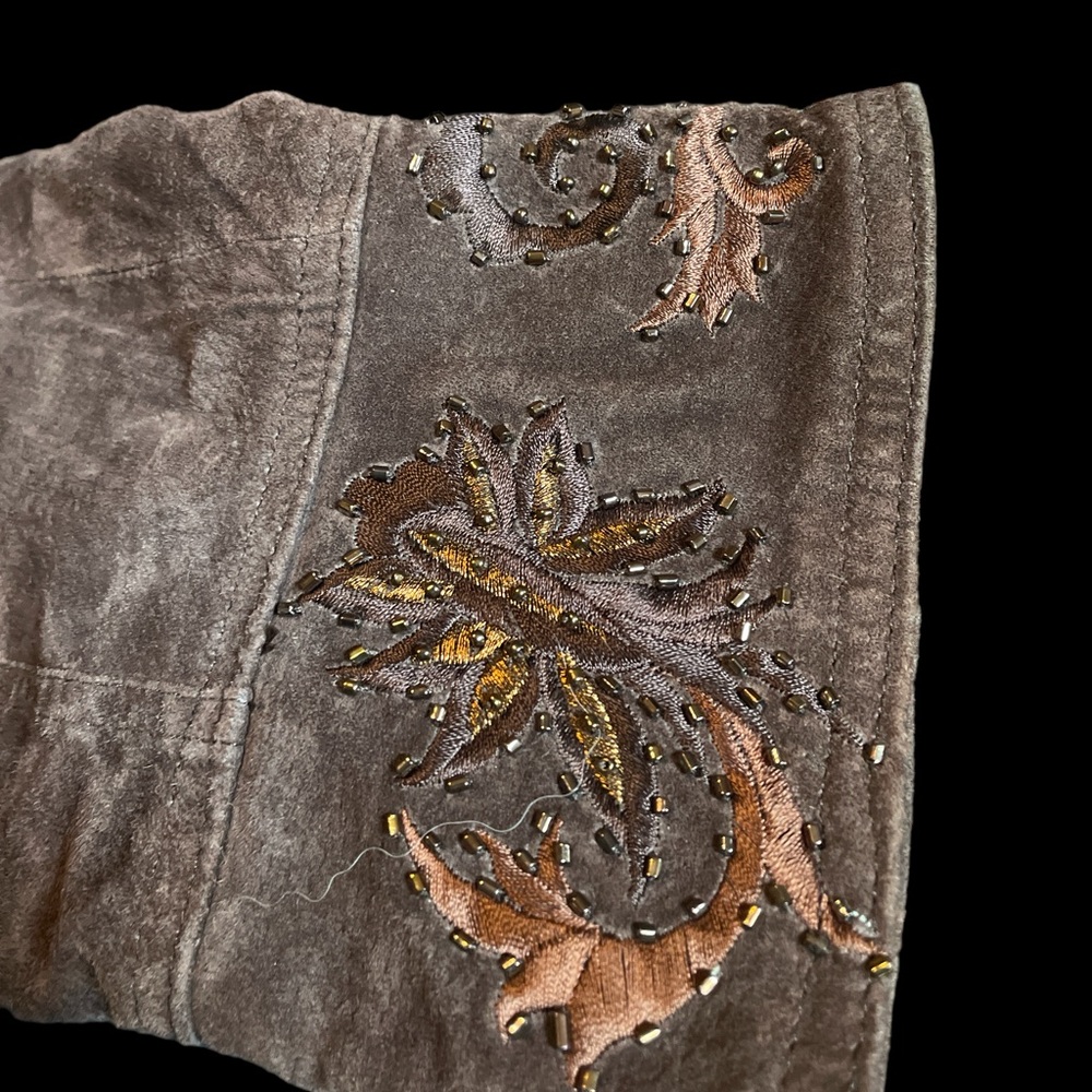Funky brown suede jacket, Coldwater creek designs size PL - Picture 7 of 8